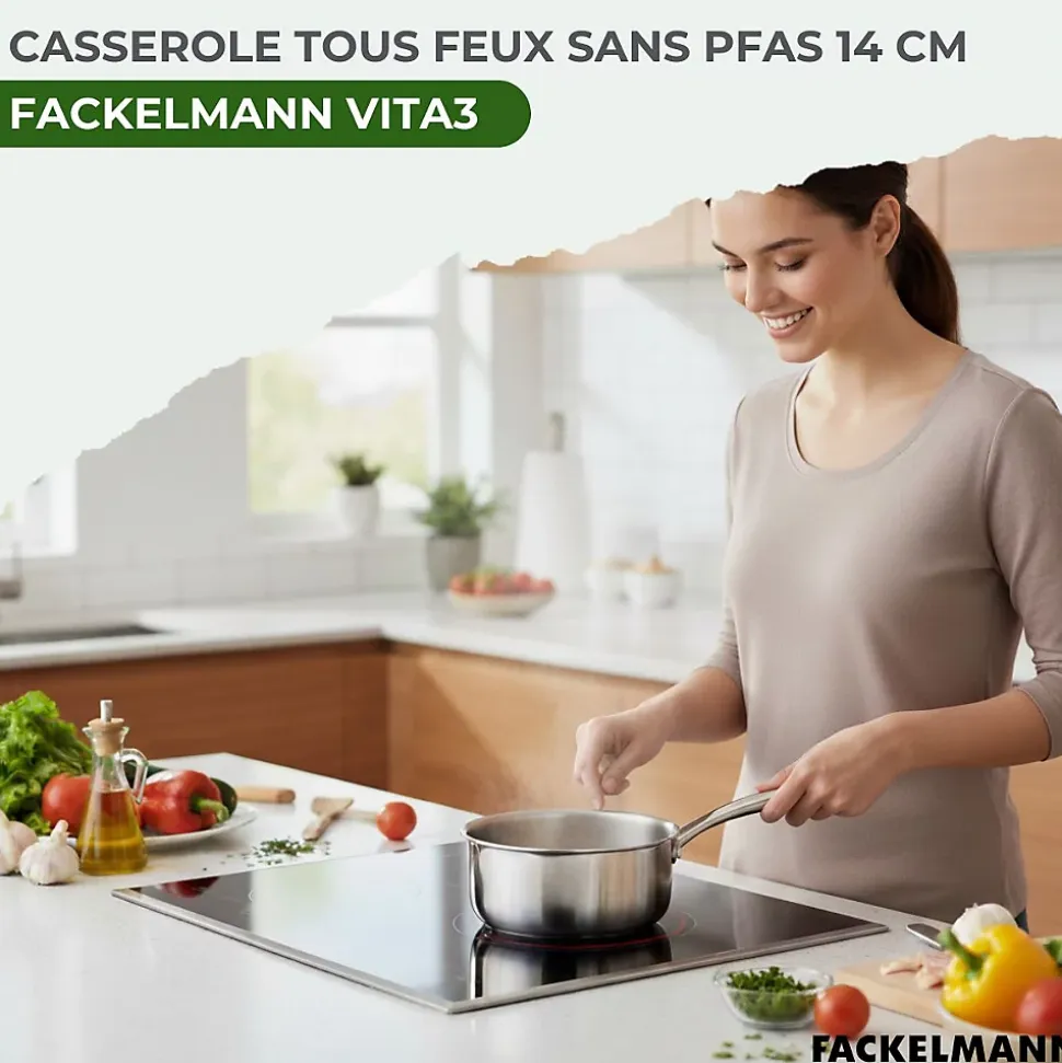 Casserole 14 cm en inox 18/10 Triply Fackelmann Vita3