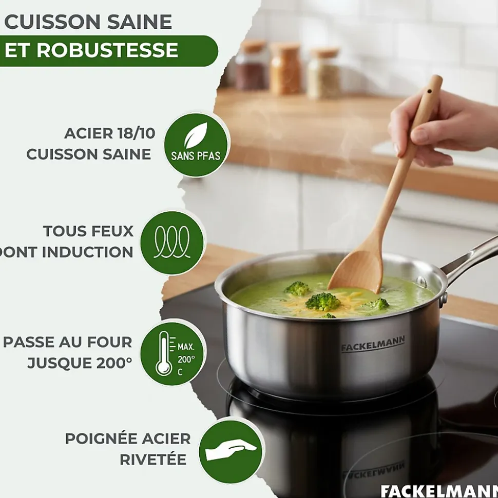 Casserole 14 cm en inox 18/10 Triply Fackelmann Vita3