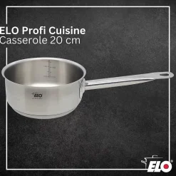 Casserole en inox 20 cm de 2,2 litres Elo Profi Cuisine
