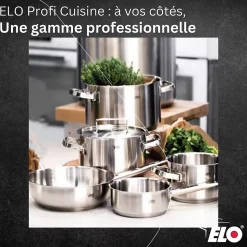 Casserole en inox 20 cm de 2,2 litres Elo Profi Cuisine