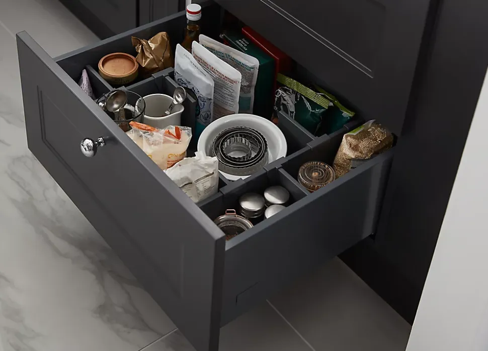 Casserolier de cuisine Soto GoodHome gris anthracite H. 19 cm x L. 60 cm