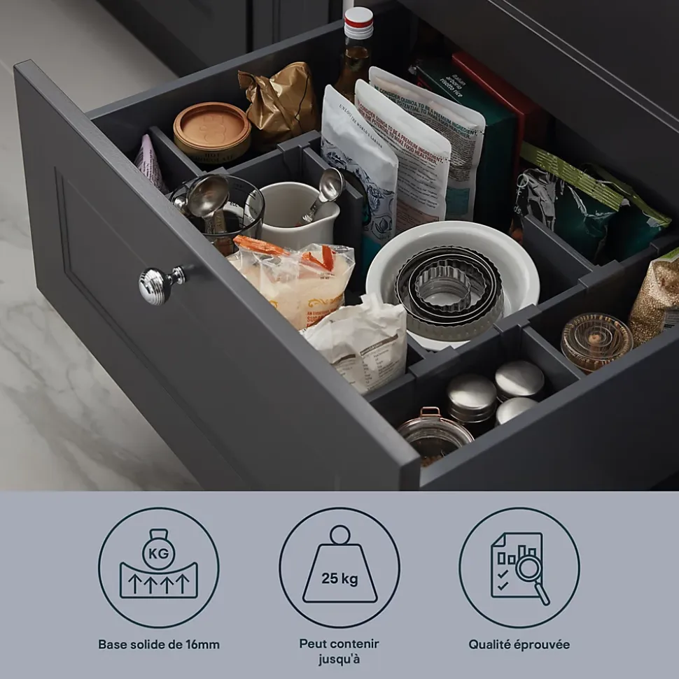 Casserolier GoodHome Soto anthracite l. 60 x P. 27 cm