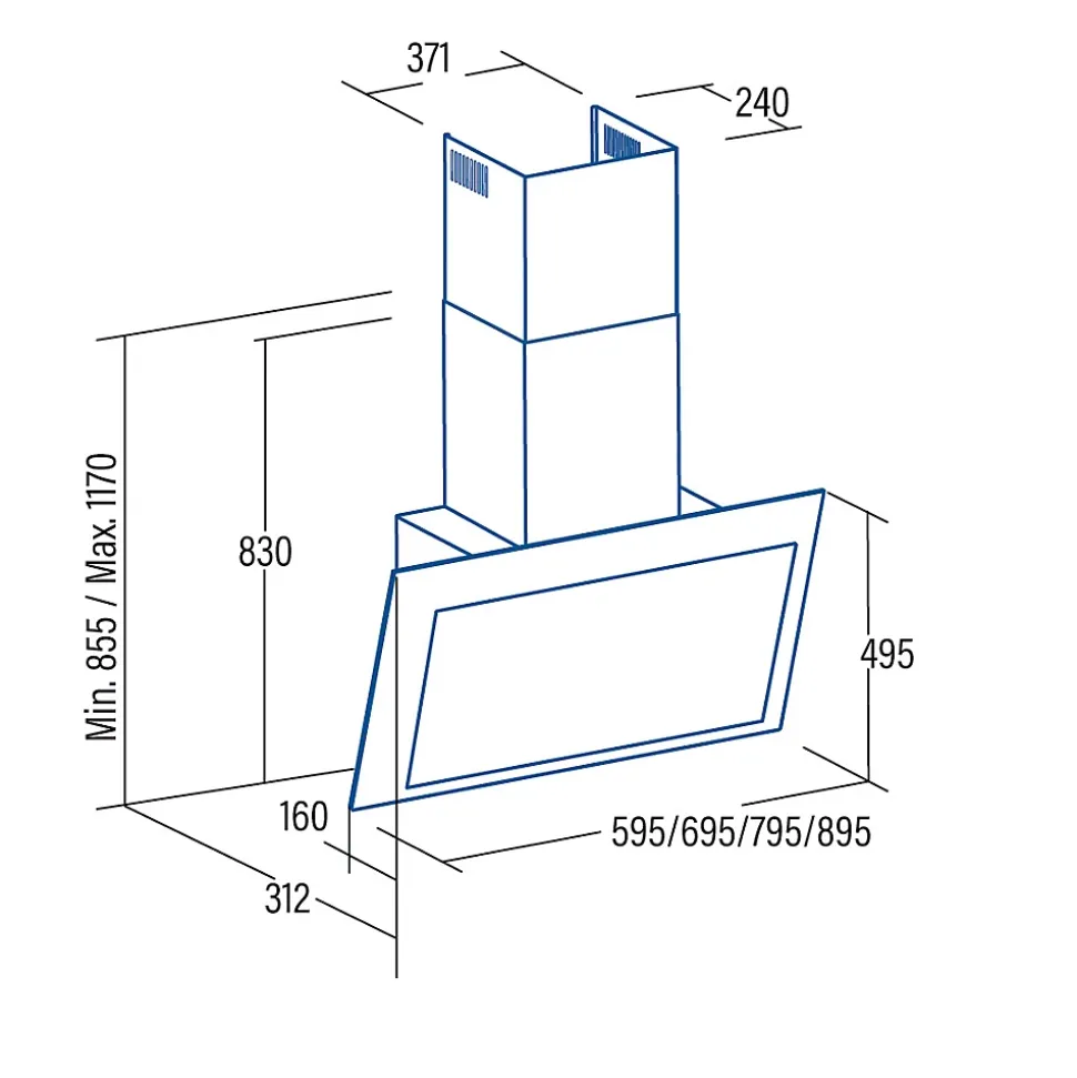 CATA Hotte décorative inclinée THALASSA 600XGBK 60cm noire