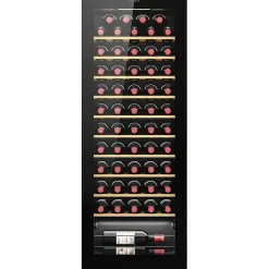 Cave à vin 58 bouteilles Candy CWC 058 connectée WiFi noir 10 clayettes bambou