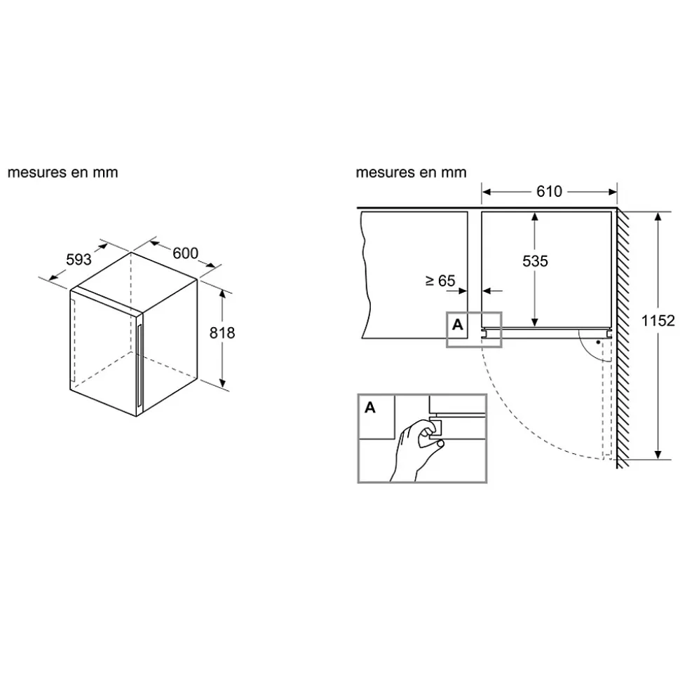 Cave à vin 44 bouteilles double zone noir Bosch KWK16ABGB