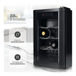 Cave à vin de service 8 bouteilles Double Vitrage Ecran LED Tactile - Petite cave à vin GSC