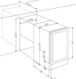Cave à vin encastrable 20 bouteilles Inox Cooke & Lewis H.87 x L.30 x P.61,5 cm