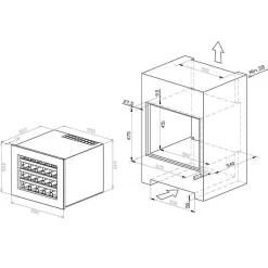 Cave à vin encastrable sous plan 24 bouteilles Rosieres RWCB451