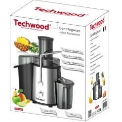 Centrifugeuse Techwood TCFI-1056 - 800 W INOX - Récipient pulpe (capacité 1,5 litre)- Récipient à jus amovible - Coloris Noir