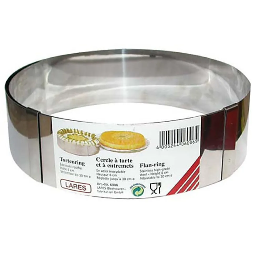 Cercle à entremet et à tarte extensible jusquà 30cm Lares 6009