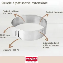 Cercle à pâtisserie réglable Zenker Smart Pastry