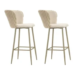 Chaise de bar en tissu et métal Alaska (Lot de 2)