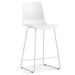 Chaise de comptoir MARIO PP blanc Design contemporain H100,5 cm
