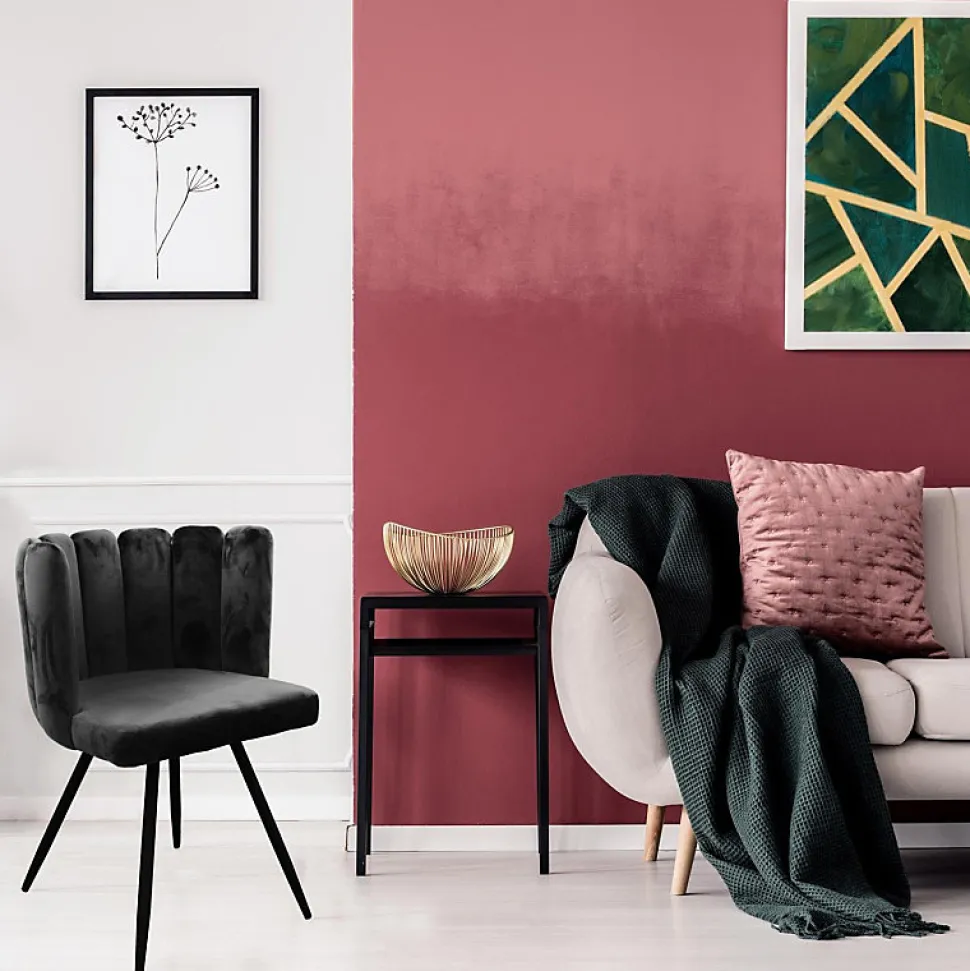 Chaise design effet velours Ariel