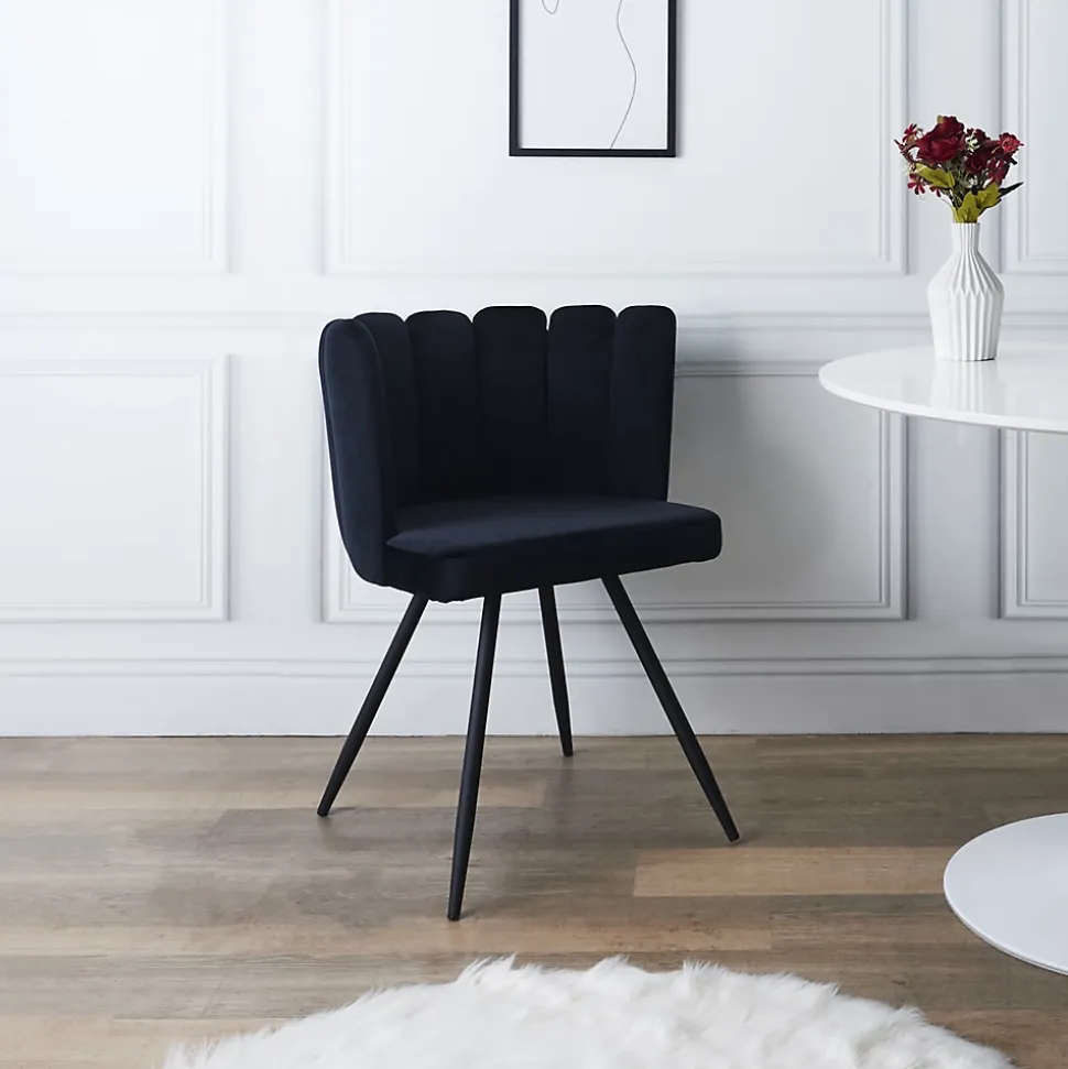 Chaise design effet velours Ariel