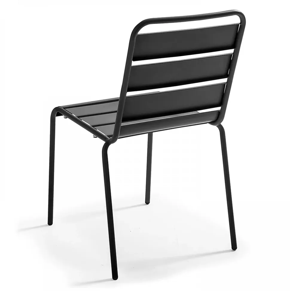 Chaise en métal anthracite Palavas Oviala