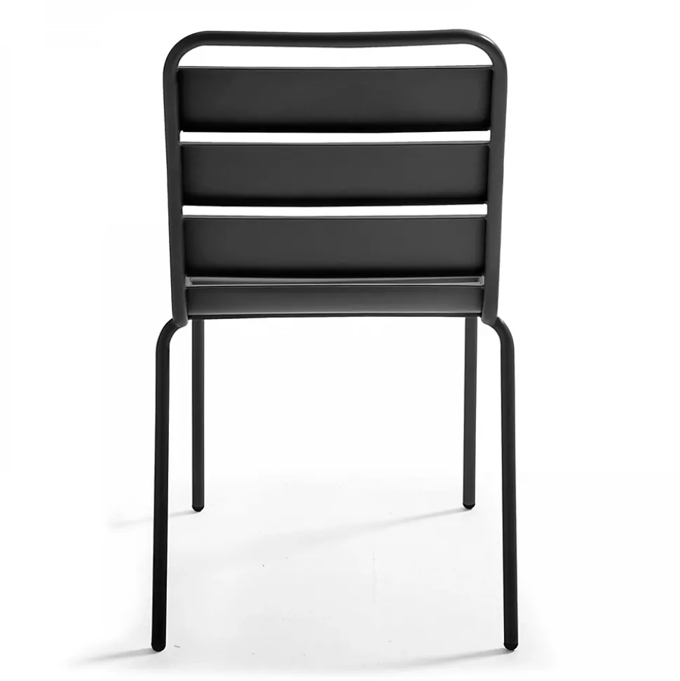 Chaise en métal anthracite Palavas Oviala