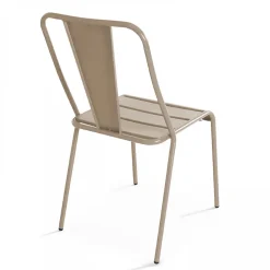 Chaise en métal bistrot taupe Oviala