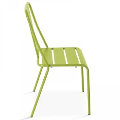 Chaise en métal bistrot vert Oviala
