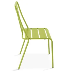 Chaise en métal bistrot vert Oviala