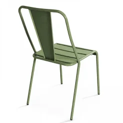 Chaise en métal bistrot vert cactus Oviala