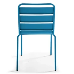 Chaise en métal bleu pacific Palavas Oviala