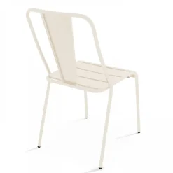 Chaise en métal ivoire Oviala