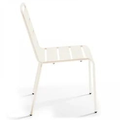 Chaise en métal ivoire Palavas Oviala