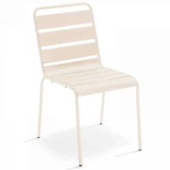 Chaise en métal ivoire Palavas Oviala