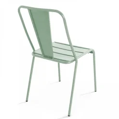 Chaise en métal vert sauge Oviala