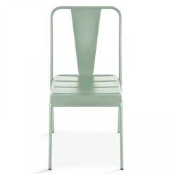 Chaise en métal vert sauge Oviala