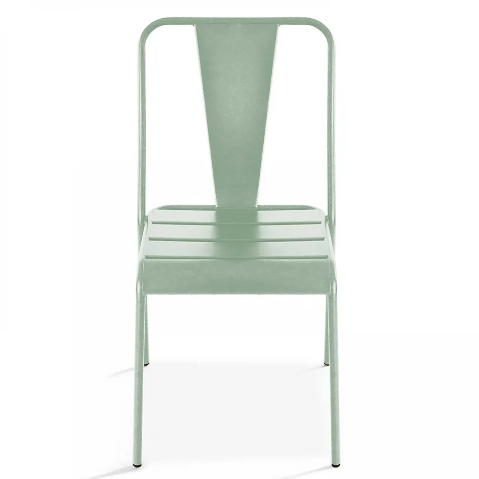 Chaise en métal vert sauge Oviala