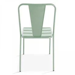 Chaise en métal vert sauge Oviala