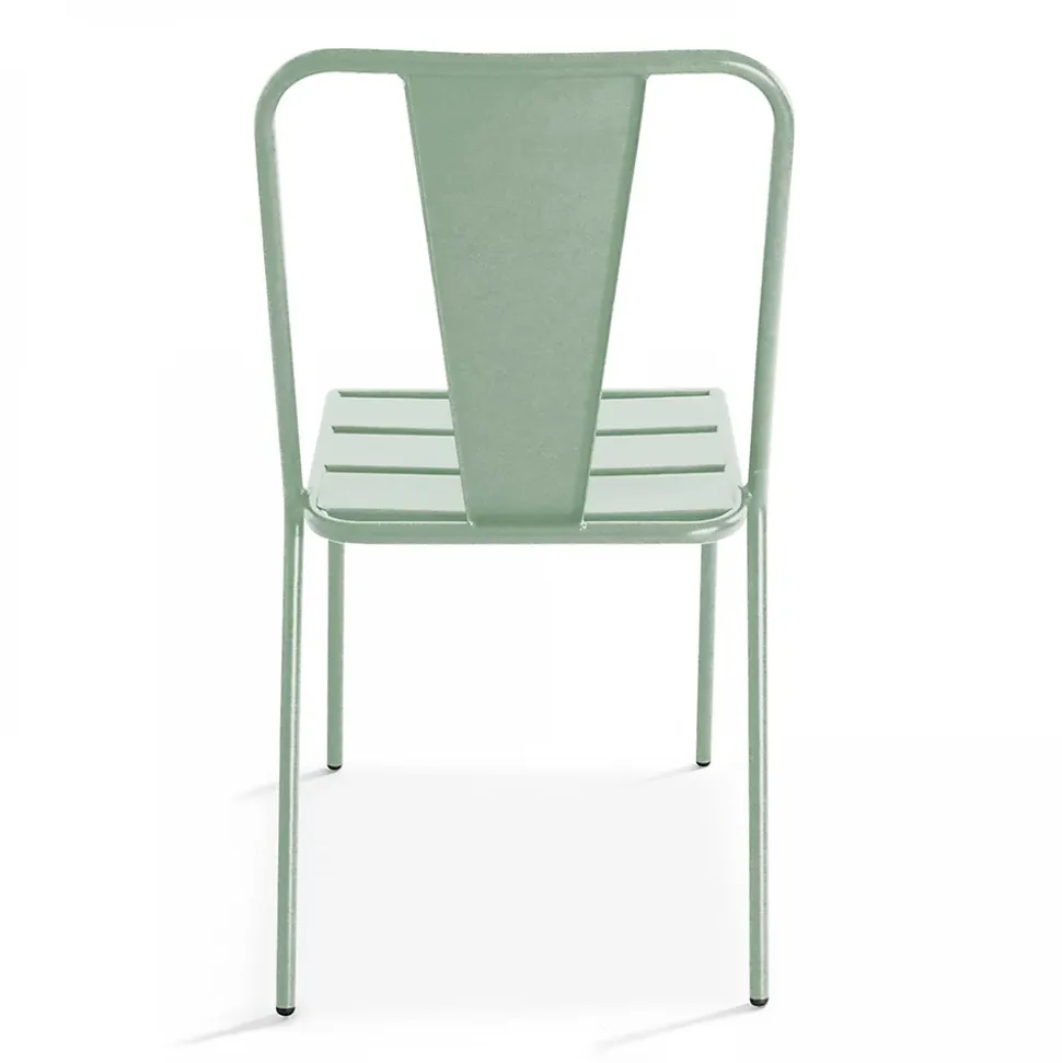 Chaise en métal vert sauge Oviala