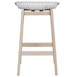 Chaise en plastique blanc et pieds en bois Homesight Malmo, 2 pièces