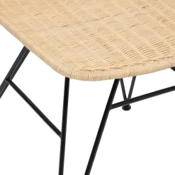 Chaise en Rotin naturel et Pieds en acier Noir