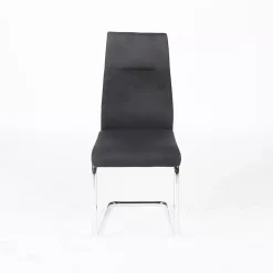 Chaise OLIVIER design en métal et tissu coloris noir - Lot de 4