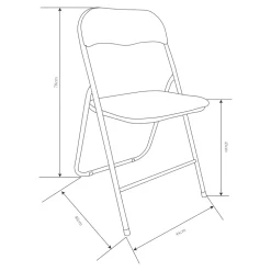 Chaise pliante Lasana H.78 cm acier beige