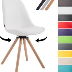 Chaise Scandinave - CLP - Calais - Similicuir - Pieds Bois De Hêtre Ronds