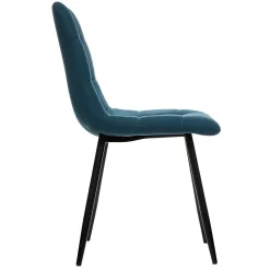 Chaise Sirac - bleu canard - pieds métal noir - Atmosphera