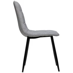 Chaise Sirac - gris - pieds métal noir - Atmosphera