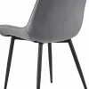 Chaise VALORA BERA - Velours gris foncé avec pieds noirs x 4