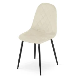 Chaise VALORA DAPI - Design ergonomique moderne, velours beige x 4