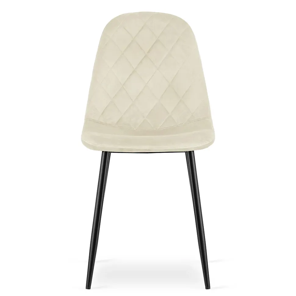 Chaise VALORA DAPI - Design ergonomique moderne, velours beige x 4