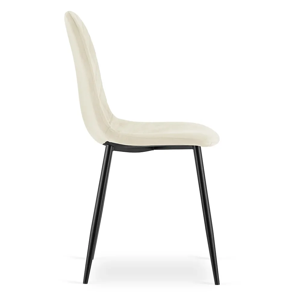 Chaise VALORA DAPI - Design ergonomique moderne, velours beige x 4