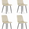 Chaise VALORA JEWA - Design ergonomique en velours beige x 4