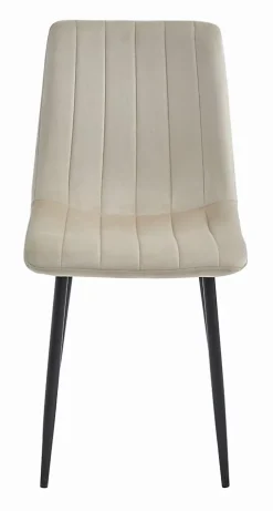 Chaise VALORA JEWA - Design ergonomique en velours beige x 4