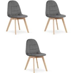 Chaise Valora NUUC en velours gris foncé, design ergonomique x3