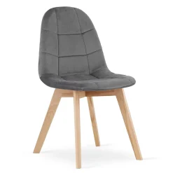 Chaise Valora NUUC en velours gris foncé, design ergonomique x3