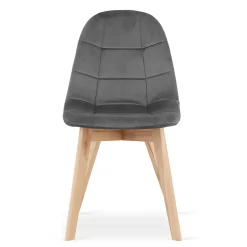 Chaise Valora NUUC en velours gris foncé, design ergonomique x3